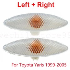 2x Clear Side Indicator Repeaters Light Left + Right For Toyota Yaris 1999-2005