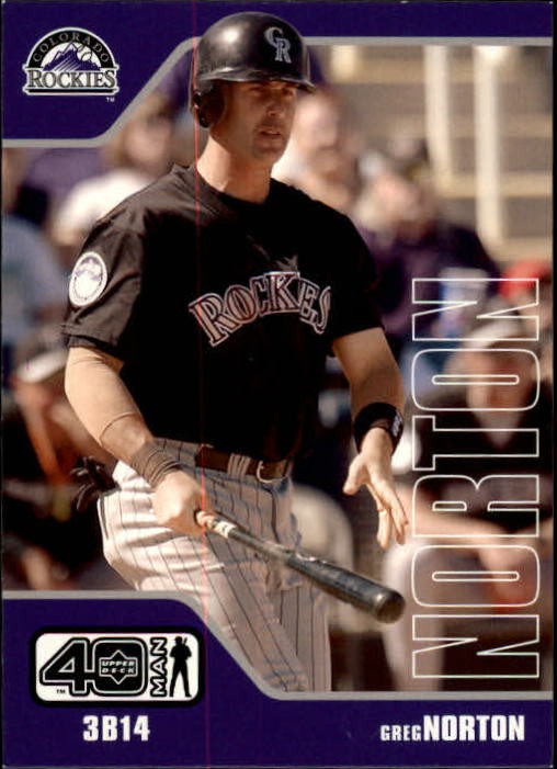 2002 Upper Deck 40-Man Baseball Card #999 Greg Norton