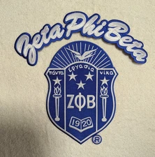 ZETA PHI BETA Crest and Rocker Patch Set  emblems (Shield) - Large