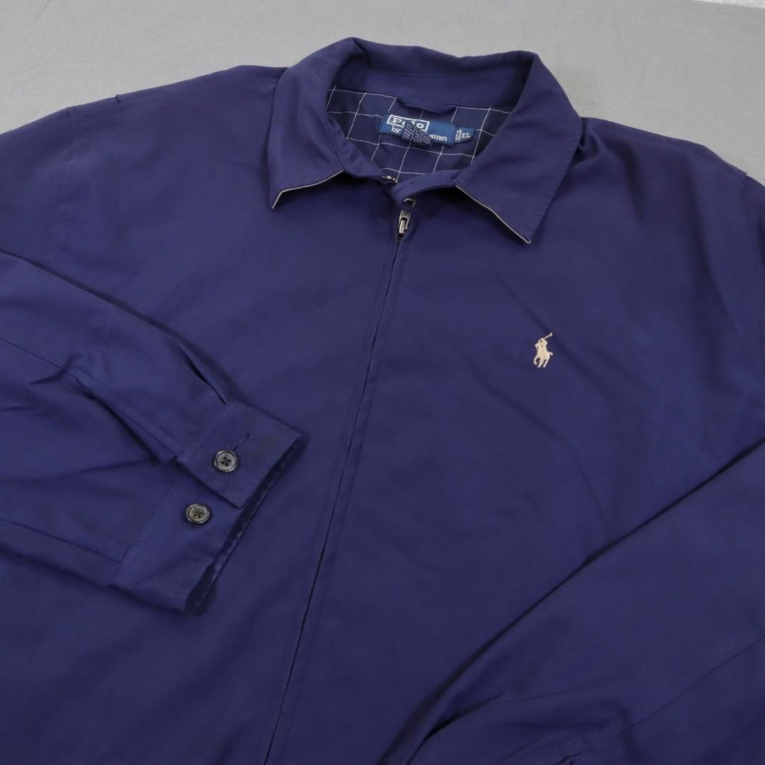 Polo Ralph Lauren Jacket Mens XL Navy Blue Harrington Bomber Bi-swing Lined