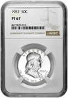 1957 50C Proof Silver Franklin Half Dollar NGC Graded PF 67 in New Holder