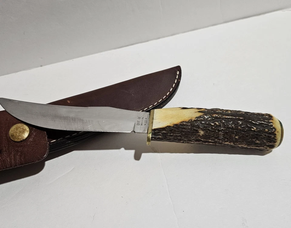 Cuchillo de caza Case XX 523-5 SS ciervo vintage 1991 Bradford PA EE. UU. con funda Foto 3 de 4