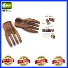 Elegant Acacia Wood Salad Hands, 3.75" x 7" - Perfect for Dinner Parties