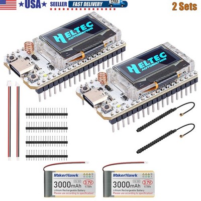 Heltec WiFi LoRa Mesh V3 ESP32 Board+915MHz IPEX Antenna+Battery for Meshtastic
