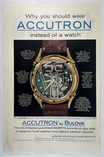 RELOJ PULSERA BULOVA ACCUTRON 1962 VINTAGE ANUNCIO IMPRESO RELOJ DIAPASÓN ELECTRÓNICO