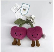 Jellycat Amuseables Cherries Bag Charm Key Chain Plush Cute Gift New with Tags