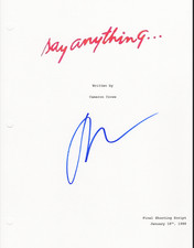 John Cusack Autographed Say Anything Final Shooting Script Cover w/ COA