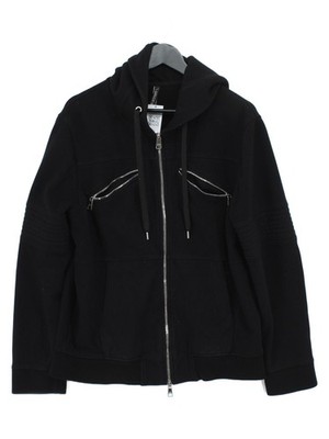 Neil Barrett Men's Hoodie L Black Viscose with Elastane Pullover