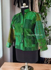 Indian Patchwork Kantha Jacket, Soft Silk Kantha Jacket, Cotton Bath Robe Kimono