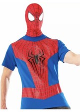 Marvel Spider-Man Adult Costume Shirt and Mask  MEDIUM NEW FAST FREE SHIPPING