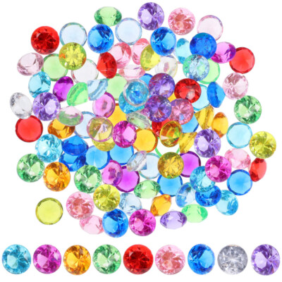 100pcs plastic gems Simulation clear acrylic s Colorful