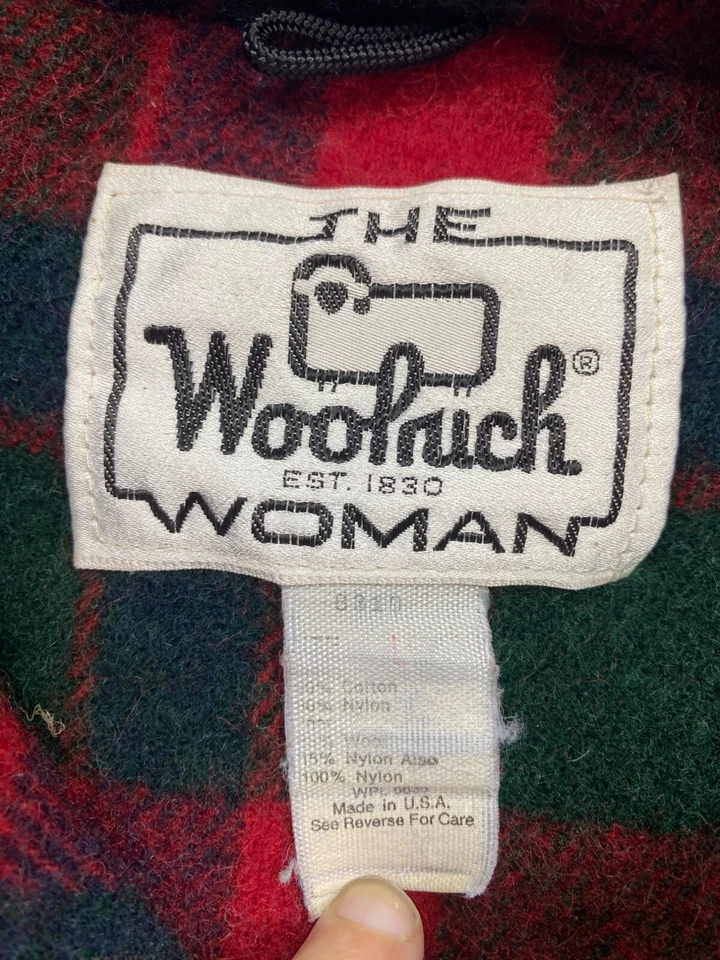 Chaqueta Woolrich De Colección Mujer Grande Roja Lana Manta Forrada Con Capucha Parka Tareas Abrigo Foto 4 de 4
