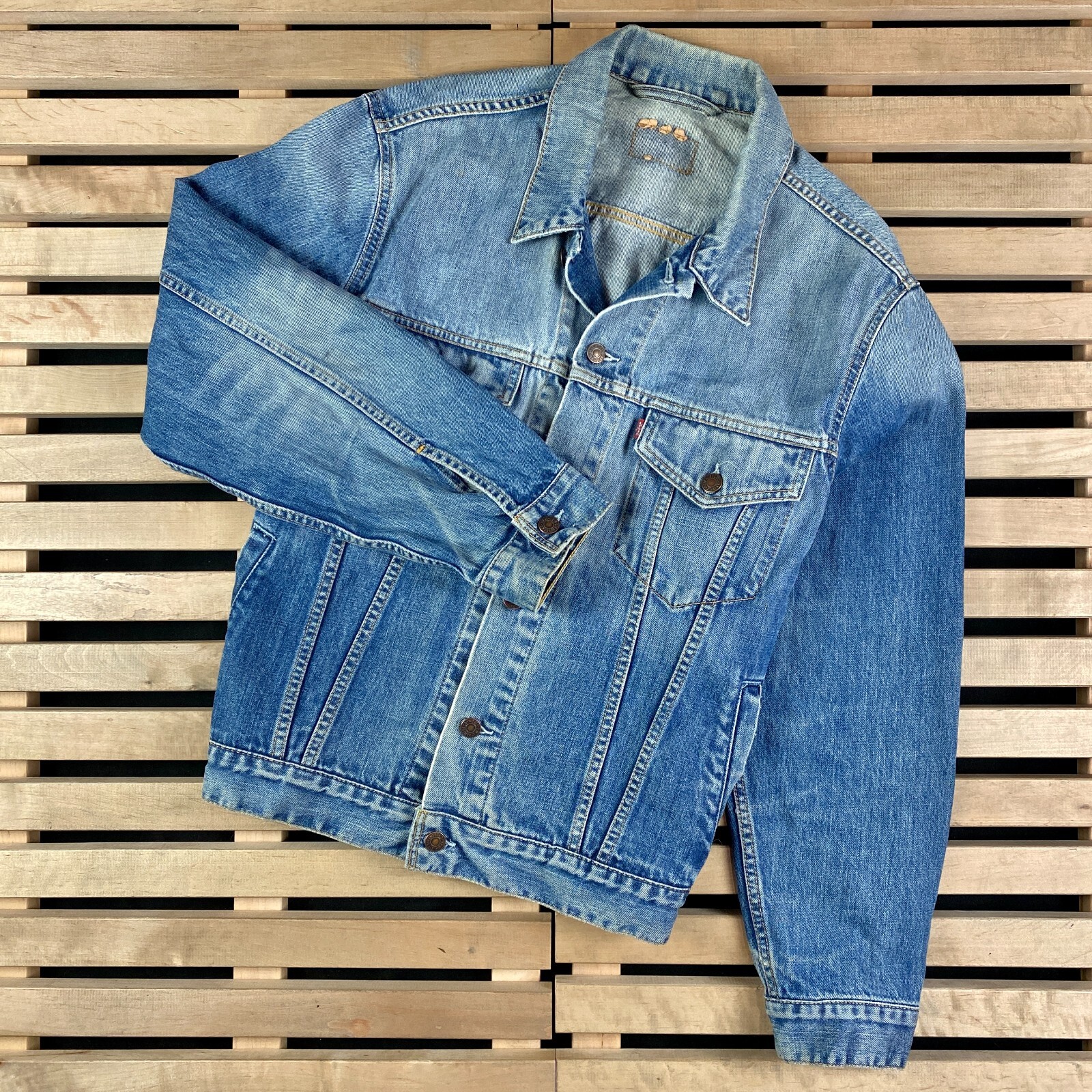 Levis Vintage Mens Denim Bomber Jacket Size L