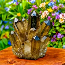 2025New Find Large Smoky Quartz Crystal Cluster Healing Crystal Decor 350-400G