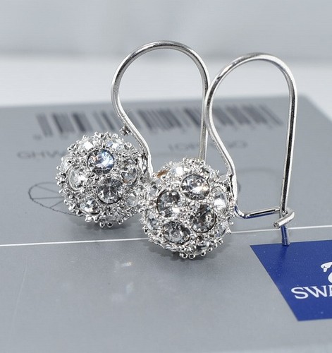 18K Prom White / Rose Gold Filled 10mm Earring made with Swarovski Crystal - Picture 15 of 19