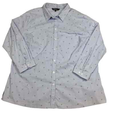 Ulla Popken Womens Size 16/18 Long Sleeve Button Down Shirt Cherries