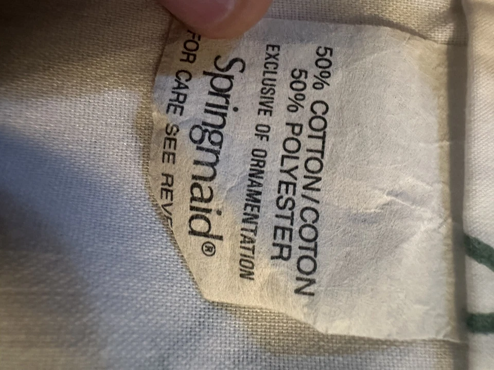 1 Panel Cortina Springmaid Vintage Hoja Verde Varilla Bolsillo Mezcla Algodón Foto 2 de 4