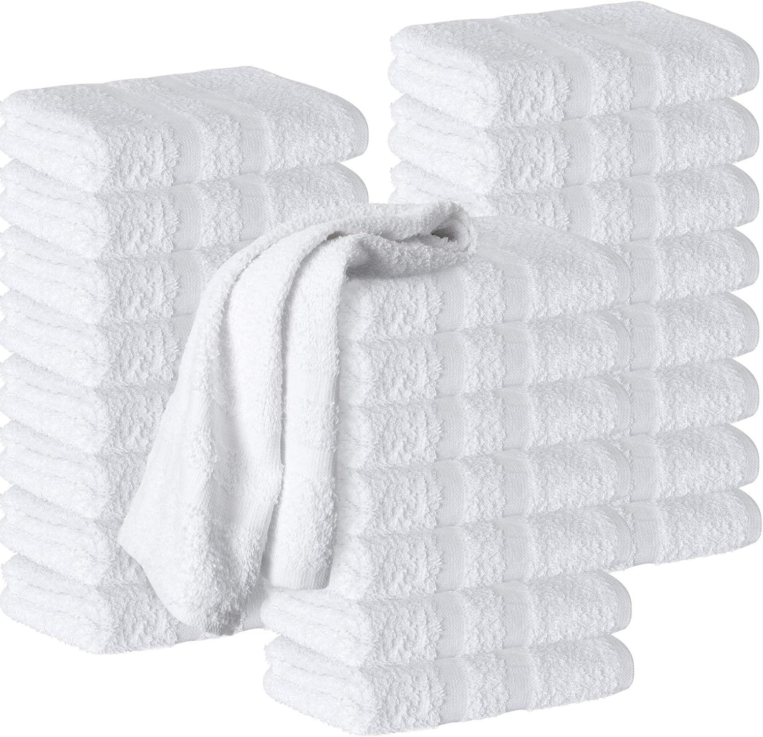 Toallas Blancas, Calidad Spa, Súper Suaves y Absorbentes para Gimnasio, Piscina, Spa, Salón y
