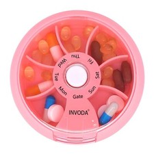Weekly Pill Container 7 Compartments Daily Pill Box Travel Small Portable Case F