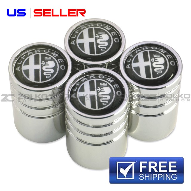 ALFA ROMEO VALVE STEM CAPS WHEEL TIRE CHROME US SELLER VE53 eBay