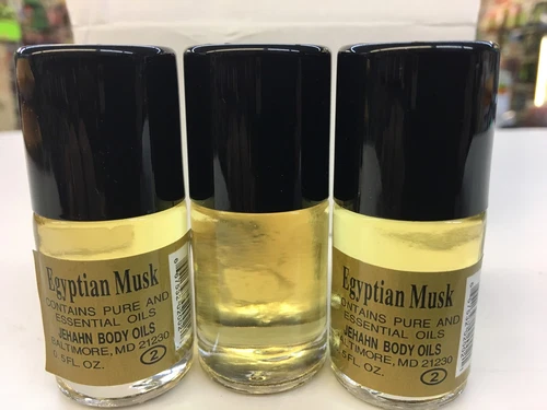 Egyptian Musk Body Oils YELLOW 3 Bottle x 1/2 oz Each Bottle,