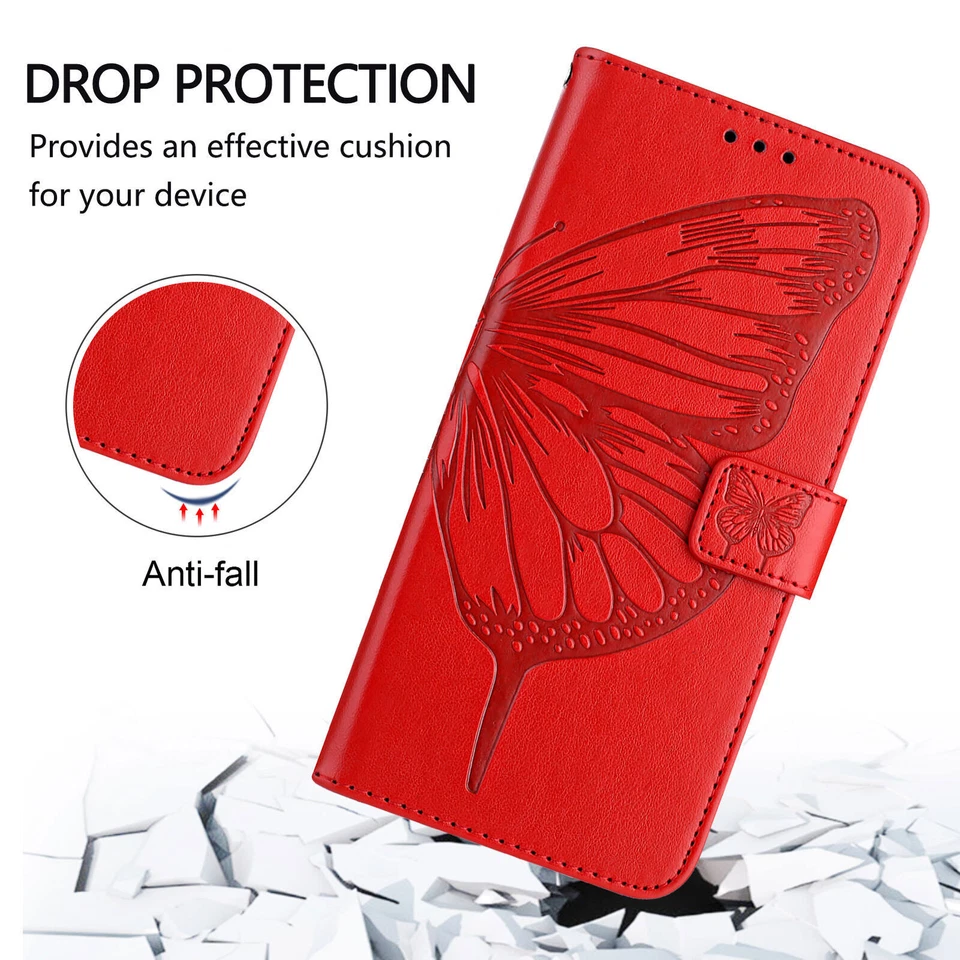 Butterfly Leather Wallet Phone Case for Xiaomi Redmi K60 K70e Note 13 POCO X6 X5 - Image 2 of 4