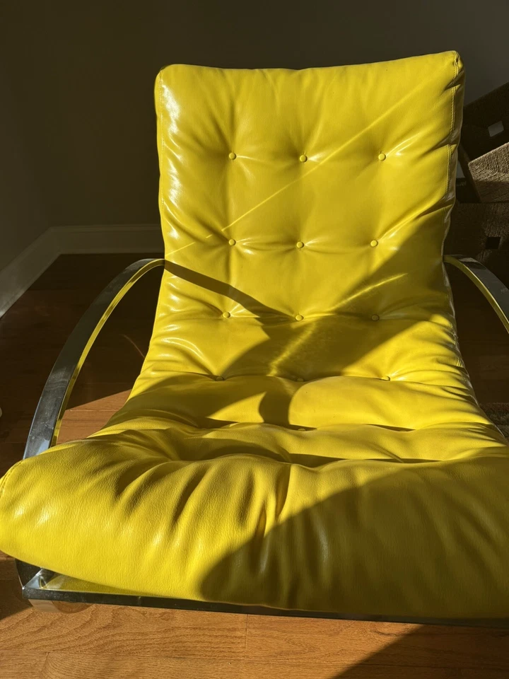 Mecedora Renato Zevi "Ellipse" cromada, moderna de mediados de siglo, italiana Foto 2 de 4