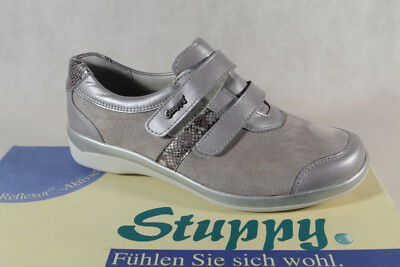 Stuppy Slipper Halbschuhe Sneakers Sportschuhe Schuhe grau Leder 3972