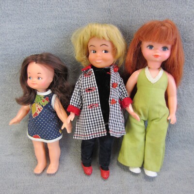 Vintage Doll Lot Redhead Brunette and Side Glancing Penny Brite Clone