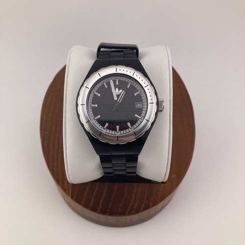 Adidas Unisex 35mm Watch Black Tone Black Dial Date Black Band Adh2081 - RUNS