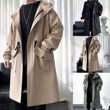 Men's Winter Long Trench Coat Parka Jacket for Business and Casual Wear