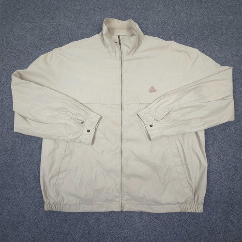 IZOD Jacket Mens XLARGE Beige Windbreaker Long Sleeve Full Zip Winter Size XL - Picture 2 of 11