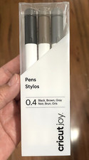 NEW Cricut 2007076 Joy Pens Stylos 0.4 Point Pen Joy Fine Point Blak Brown Gray