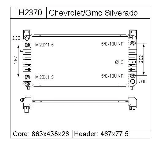 2370 34'' Radiator for For Chevy Silverado 1500 2500 Suburban Tahoe 4.8 5.3 6.0L - Image 4 of 4