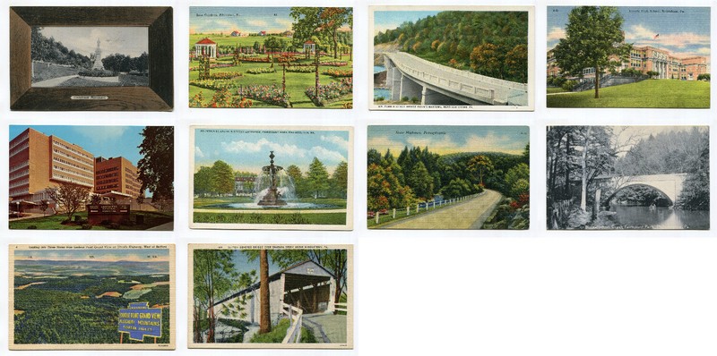 LOT OF 10 PENNSYLVANIA POSTCARDS - LOT C