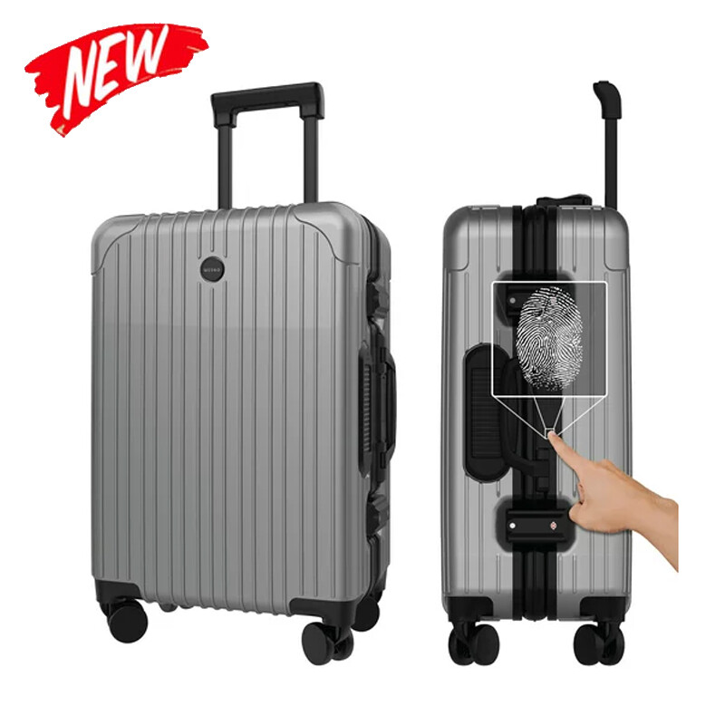 Smart Carry-on Luggage 20-inch Suitcase w/ Spinner Wheels Lockable USB-Output-image