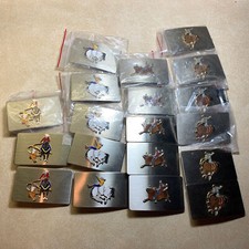 INDIAN NAVAJO PRODUCED ENAMEL COWBOY SOUTHWEST BELT BUCKLE MENS STEEL CHOICE