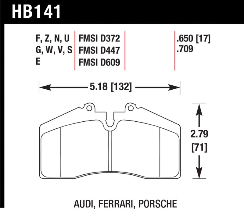 Hawk for 94-96 Ferrari 456GT Rear / for 91-94 Porsche 911 Rear / for 94-98 Porsc