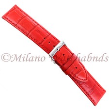 20mm Morellato Alligator Grain Red Padded Genuine Leather Watch Band Strap 2269
