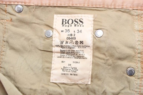 HUGO BOSS HB 2 Pantalones Hombre W36/L34 Corte Recto Rayas Cremallera - Picture 6 of 7