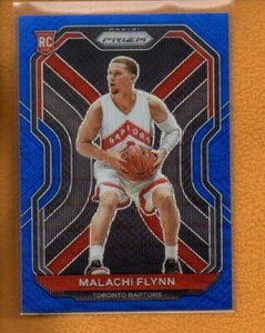 Malachi Flynn 2020-21 Panini Prizm BK Rookie Prizms Blue Wave RC #287 Raptors