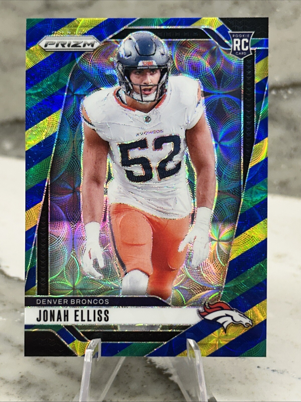 Jonah Elliss RC 2024 Prizm Choice #356 Rookie Choice Blue Yellow Green SP