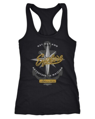 Damen Tank-Top Anker Windrose Go out and explore Adventure Abenteuer  Racerback