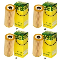 Set of 4 Engine Oil Filters Mann for VW Golf Jetta 1.9 L4 Passat 2.0 L4 Diesel