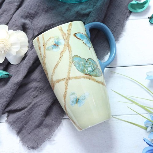 Topadorn Coffee Ceramic Mug Porcelain Latte Tea Cup With Lid 17oz,Novelty Cof... - Picture 4 of 7