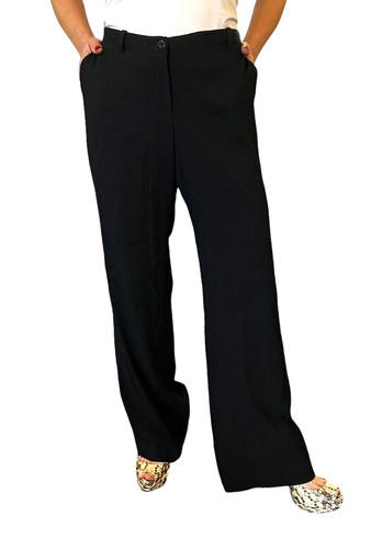 Emilio Pucci, DONNA VINTAGE EMILIO PUCCI NERO GAMBA LARGA LANA ABITO PANTALONE 10-12 LARGE