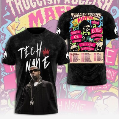 Tech N9ne The Thuggish-Ruggish-Mafia Tour 2025 3D T-Shirt