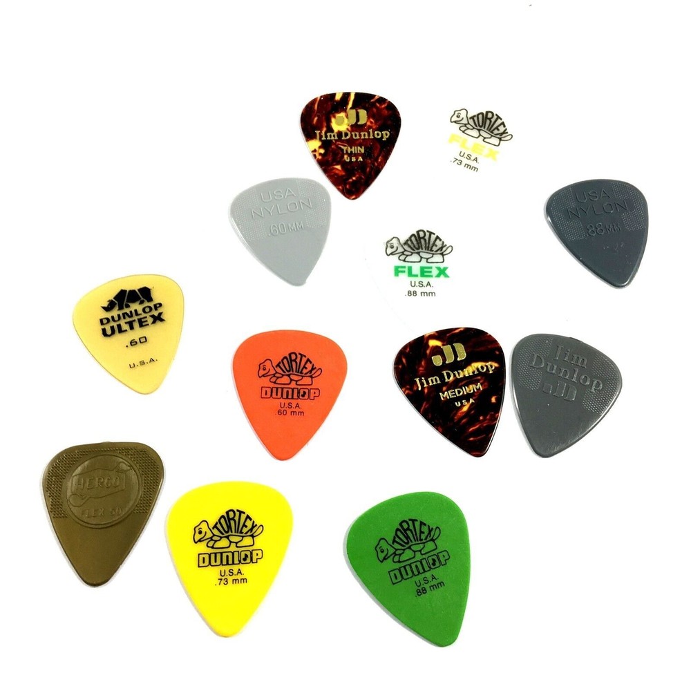 Dunlop Guitar Picks 12 Pack Variety for Acoustic Guitar Ultex Tortex Nylon