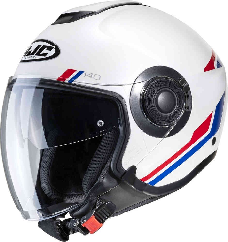 CASCO HELMET MOTO JET HJC I40 PADDY MC21 BIANCO BLU ROSSO TG M