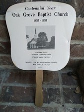 1983 OAK GROVE BAPTIST CHURCH Covington TN Hand Held Paper Fan